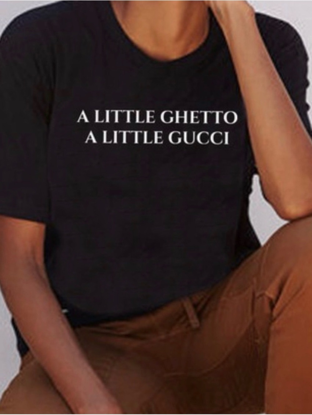 Black Graphic Tee - A Little Ghetto A Little Gucci